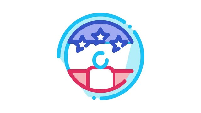 Voter Winner Icon Animation. color Voter Winner animated icon on white background