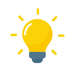 Light bulb icon. Light bulb ideas and creativity. Analytical Thinking for Innovation Processing