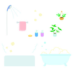 シンプルなお風呂セット