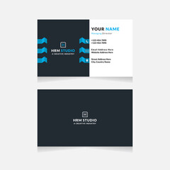 Modern Business Card Print Templates.Personal Visiting Card With Company Logo.Business Card Design Vector Illustration Stationery.
Double Sided Business Card Flat.Corporate Style Creative And Clean  