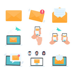 vector letter on computer monitor The concept of e-mail communication