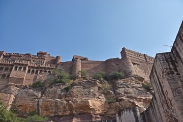 Interior and Exterior of The Mehrangarh Fort, Jodhpur, Rajasthan, India 