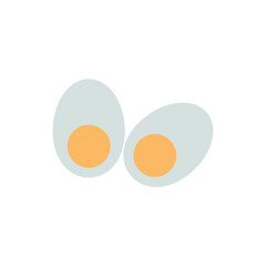 Hard-boiled egg icon on white background
