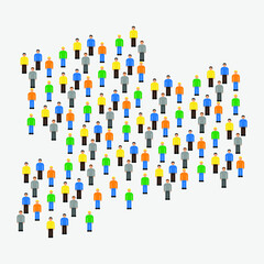 Icon on white background of crowd of people