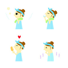 風呂上がりの女性（ヘアターバン）