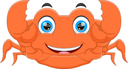 cartoon cute crab posing with both claws raised