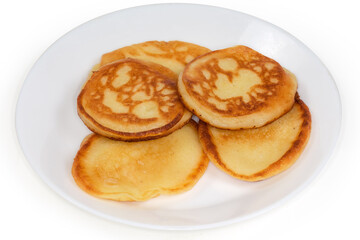 Fototapeta na wymiar Oladyi or oladky - Eastern European kind of pancakes on dish
