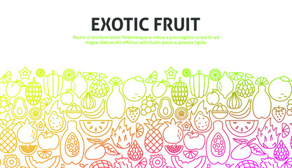 Exotic Fruit Outline Concept. Vector Illustration of Outline Design.