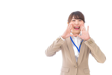 叫ぶビジネスウーマン