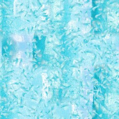 Blue mottled glitch linen texture background. Seamless abstract textile effect. Distressed aqua melange dye pattern. Coastal cottage decor, modern sail fashion, soft furnishing repeat cloth 

