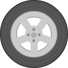 Vector emoticon illustration of a car wheel