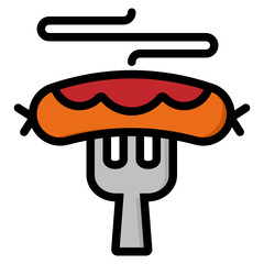 Obraz premium sausage line icon