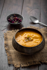 Mango Pulp / Aam rus or Ras served in small bowls