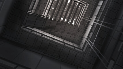 廃墟の吹き抜け