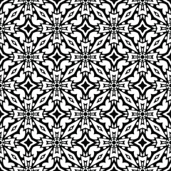  floral seamless pattern background.Geometric ornament for wallpapers and backgrounds. Black and white pattern. 