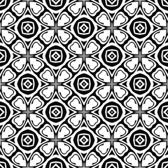  floral seamless pattern background.Geometric ornament for wallpapers and backgrounds. Black and white pattern. 