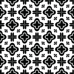  floral seamless pattern background.Geometric ornament for wallpapers and backgrounds. Black and white pattern. 