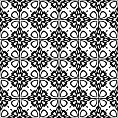  floral seamless pattern background.Geometric ornament for wallpapers and backgrounds. Black and white pattern. 