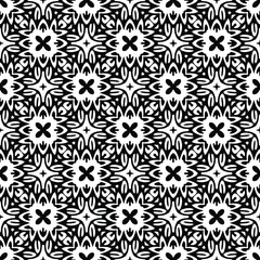  floral seamless pattern background.Geometric ornament for wallpapers and backgrounds. Black and white pattern. 