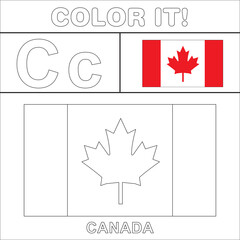 Canada Flag Coloring Page For Kids