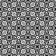 Tuinposter floral seamless pattern background.Geometric ornament for wallpapers and backgrounds. Black and white   pattern.  © t2k4
