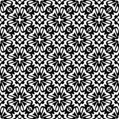 Rolgordijnen floral seamless pattern background.Geometric ornament for wallpapers and backgrounds. Black and white   pattern.  © t2k4