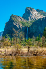 Naklejka na ściany i meble Beautiful landscape and mountain view in Yosemite National Park, California.