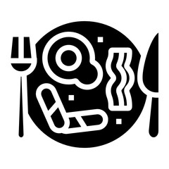 breakfast glyph icon
