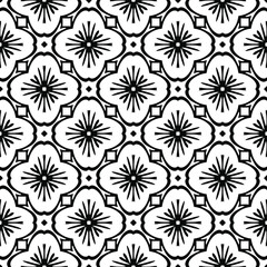 floral seamless pattern background.Geometric ornament for wallpapers and backgrounds. Black and white  pattern. 