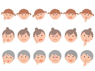 家族の色々な表情1　女性