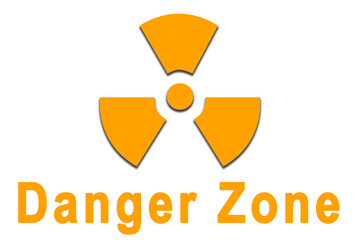 Illustration of danger and radioactivity symbol