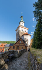 Fototapeta na wymiar The medieval picturesque town Loket (Elbogen) in the western part of the Czech Republic