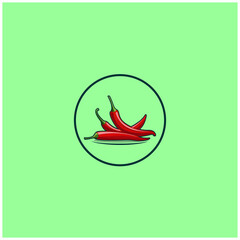 Red chili logo and illustration design inspiration