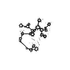 Sagittarius sign zodiac astrology vector linocut print illustration constellation