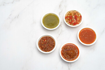 Obraz na płótnie Canvas chili sauces
