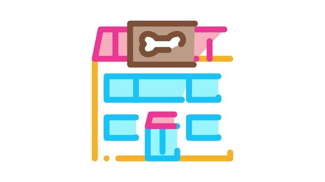 Pet Shop Icon Animation. color Pet Shop animated icon on white background