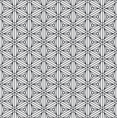 Seamless traditional Japanese ornament Kumiko.Black color lines.