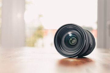 Professional lens on a table
