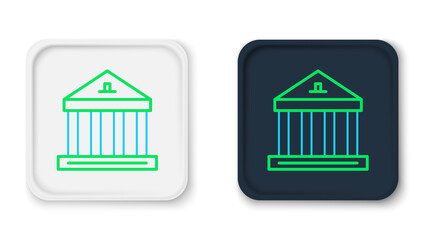 Line Museum building icon isolated on white background. Colorful outline concept. Vector