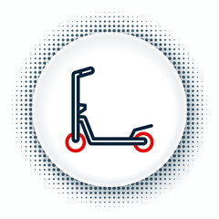 Line Roller scooter for children icon isolated on white background. Kick scooter or balance bike. Colorful outline concept. Vector