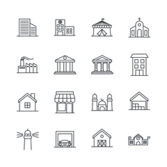 building set icon, isolated building set sign icon, vector illustration