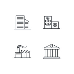 building set icon, isolated building set sign icon, vector illustration