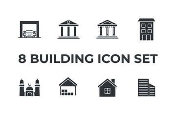 Fototapeta premium building set icon, isolated building set sign icon, vector illustration