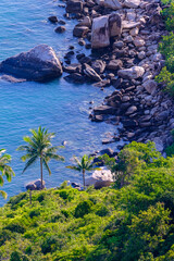 bottle beach viewpoint on the mountain ,blue sky with clouds and beautiful tropical beach,koh phangan, Ko Pha-ngan, Surat Thani,thailand