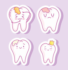 teeth stickers set