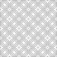 Schilderijen op glas  Vector geometric pattern. Repeating elements stylish background abstract ornament for wallpapers and backgrounds. Black and white colors © t2k4
