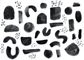 Watercolor background hand drawn organic shapes. Seamless repeating pattern.