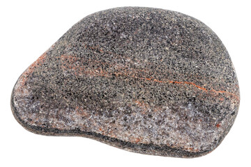 Top view of single gray pebble