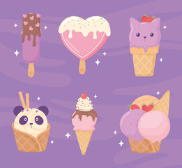 cute ice cream set