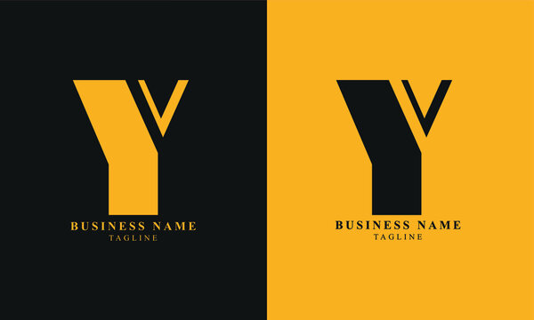 YV, VY, Abstract initial monogram letter alphabet logo design